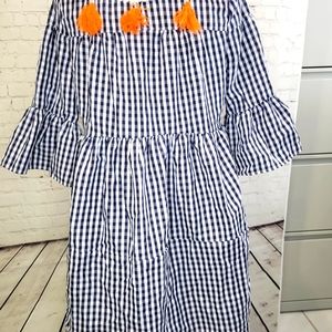 Plaid Blue and White Dress